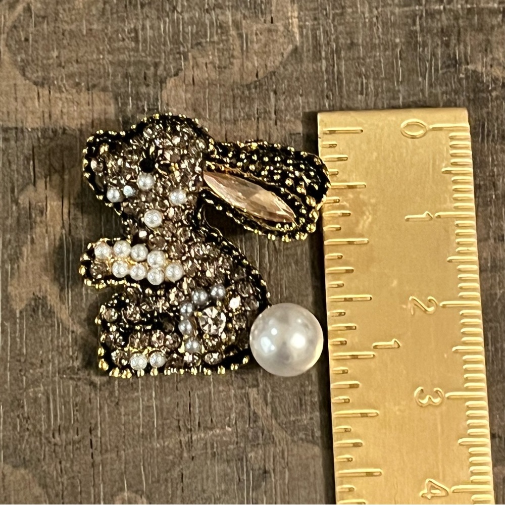 🐰 NEW Rhinestone Rabbit / Bunny Brooch Pin - Picture 5 of 7